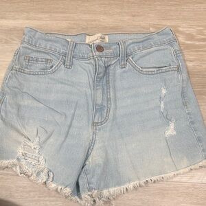 Universal Threads Light Wash Frayed Jean Shorts